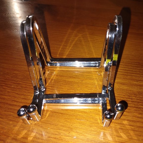 2 New Silver Plate Holder Easel Display Stand - 3 inch Stands for Display - Picture 4 of 4
